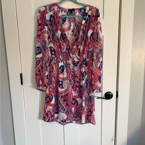 The Limited Pink and Blue Paisley Dress